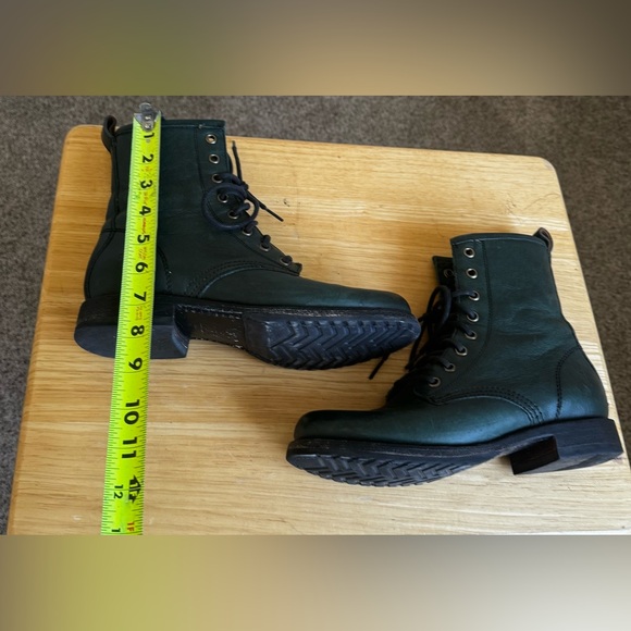 Frye Women's Green Leather Lace-Up Boots - Picture 4 of 11